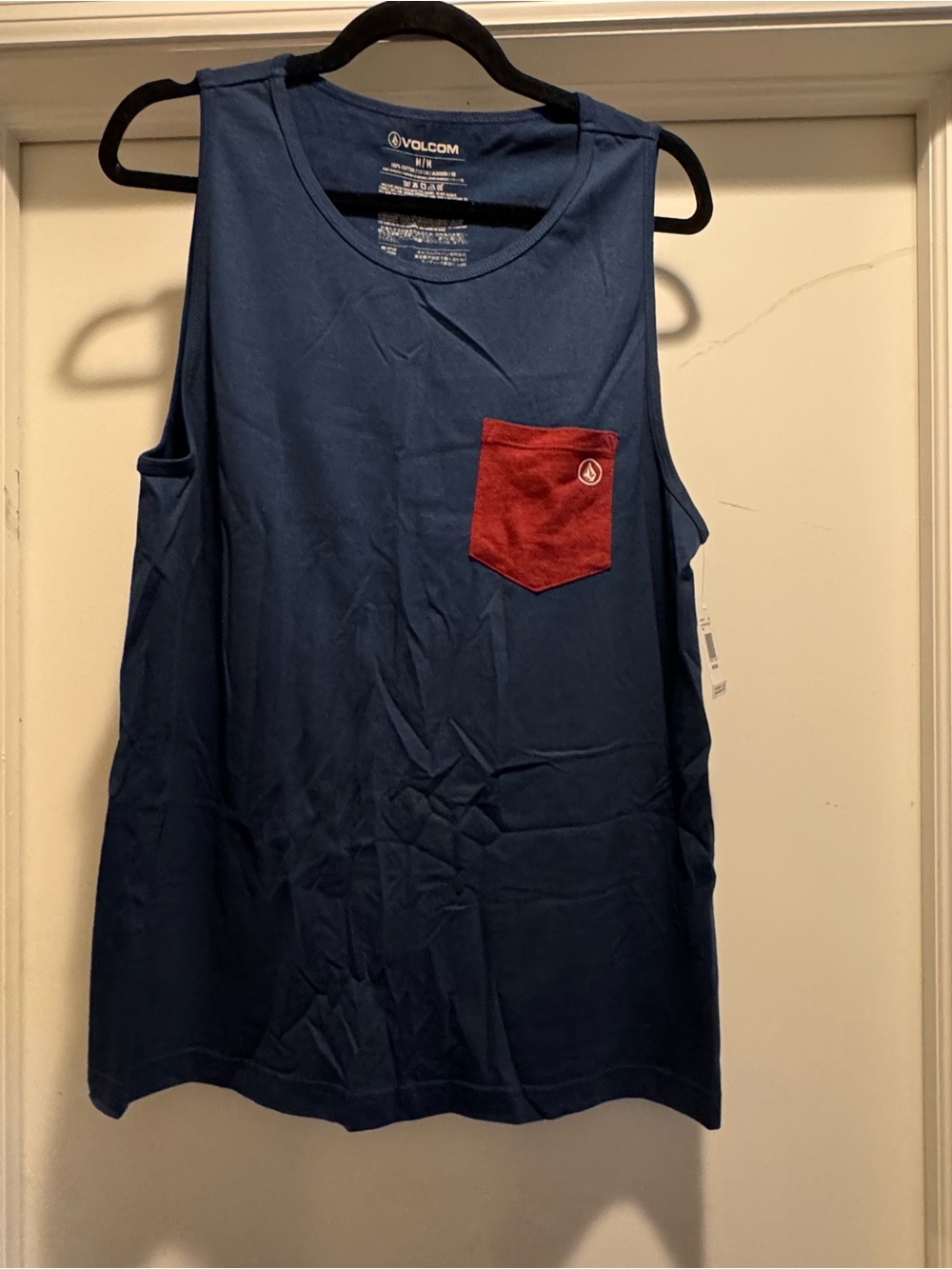 Volcom Navy Blue Tank with Red Chest Pocket